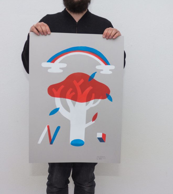 Stencilprint, Artprint, Illustration »Garden«, 50x70cm by Martin Krusche