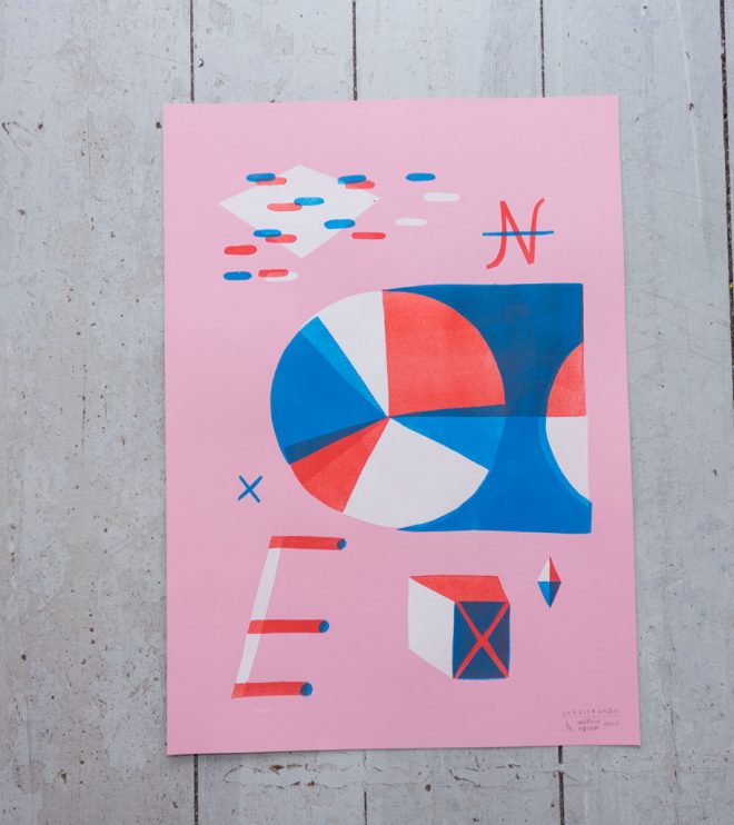 Stencilprint, Artprint, Illustration »Kreisrund«, 50x70cm by Martin Krusche