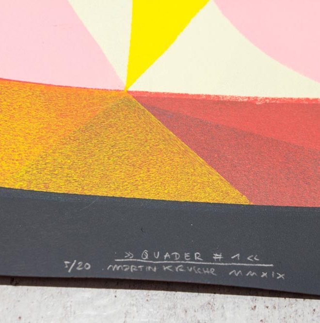 Stencilprint, Artprint, Illustration »Quader1«, 35x50cm by Martin Krusche