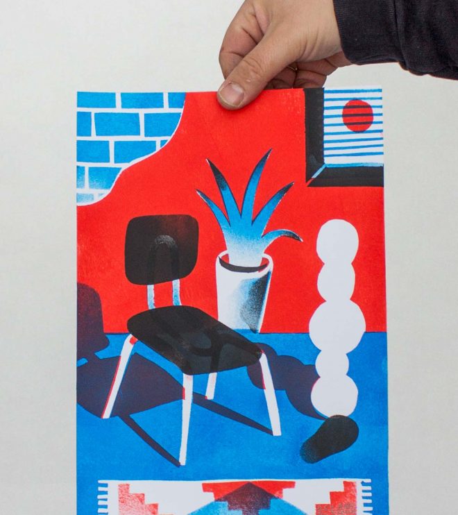 Stencilprint, Artprint, Illustration »Chair«, DIN A4 by Martin Krusche